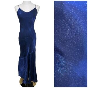 Vintage Status Sparkle Maxi Prom Dress Women S Blue Glitter Y2K ‎ Whimsioth